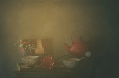 ほっこりとしたお茶の静物画