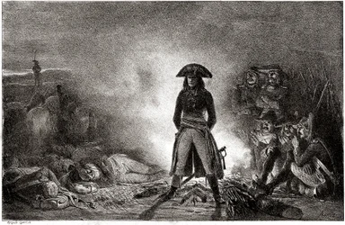 ナポレオン・ボナパルト、1796年のイタリア遠征で兵士たちとキャンプを張る