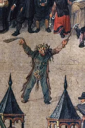 1615年5月31日、ブリュッセルのOmmeganckにあるイザベラ大公の勝利、1615年の悪魔の衣装の詳細図（75629の詳細）