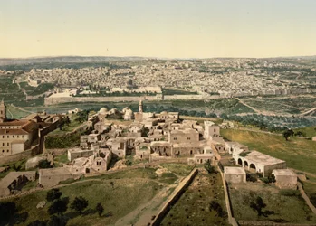 一般的なビュー、エルサレム、聖地、c.1890-c.1900（フォトクロムプリント）