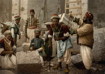 Stonecutters、Erusalem、c.1890-C.1900（Photochrom Print）