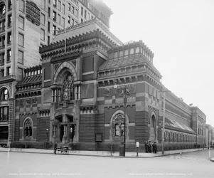ペンシルバニア美術アカデミー（米国ペンシルバニア州フィラデルフィア）1900年頃（モノクロ写真