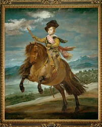 フェリペ4世とイザベラ王妃の息子、インファンテ・バルタサル・カルロスの馬上（キャンバスに描かれた絵）