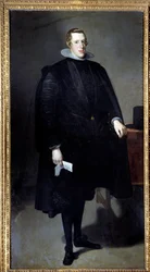 フィリップ4世（1605年～1665年）の足元の肖像。ディエゴ・ロドリゲス・デ・シルヴァ・イ・ベラスケス（1599-1660）による絵画