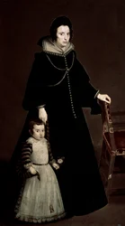 ドーニャ・アントニア・デ・イペニャリエタと息子の肖像 1631年頃 油彩・カンヴァス