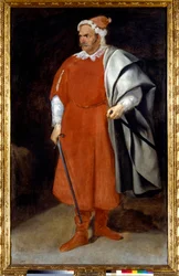 トルコ語でCastaneda vetuのCristobal jesterの肖像（Barbarroja or Red Beard, Red Brabe）。ディエゴ・ロドリゲス・デ・シルヴァ・イ・ベラスケス（1599-1660）の絵画、v.1637-40。油彩・キャンバスディム：1,98 X 1,21m。マドリード、プラド美術館（Musee Du Prado