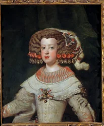 インファンテ・マリー・テレーズ（1638-1683）の肖像 後のフランス王妃 絵画：ディエゴ・ベラスケス（1599-1660） 17世紀 日。0,71x0,6 m - 後のフランス王妃、インファンテ・マリー・テレーズ（1638-1683）の肖像。ディエゴ・ベラスケス（1599-166）の絵画