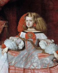 フィリップ4世の娘、マルガリータ・オブ・オーストリア（1651-1673）の肖像 詳細ディエゴ・ベラスケス（1599-1660）による絵画、1659年頃。寸法2,12x1,47m。マドリード、プラド美術館