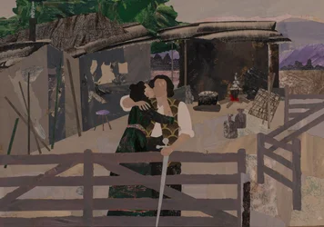フンディングの小屋での別れ、ワーグナーの『指輪物語』（コラージュ）