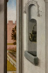 教区教会（聖ペテロ教区教会）。 ペインティング。 最後の晩餐。 ダークボルト。 1464-1468。 詳細。 中央パネル。