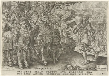 ミュールベルクの戦場でのザクセン公の降伏、1547年 シャルル 5 世の勝利 (シリーズ タイトル) ディビ・カロリ。 Ｖ． オプト。 max. victoriae, ex multis praecipuae (シリーズタイトル)