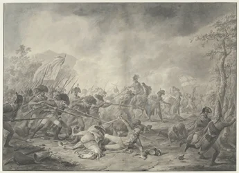 1799年のモンスの戦いでのロシアのヘルマン将軍の捕獲