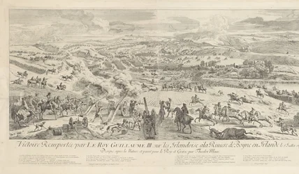 Slag bij Drogheda aan de Boyne、1690 年 7 月 1 日 ル・ロイ・ギヨーム三世の勝利。 1690 年 7 月 1 日にアイルランドのボイン川でアイルランド人について (オブジェクトのタイトル)