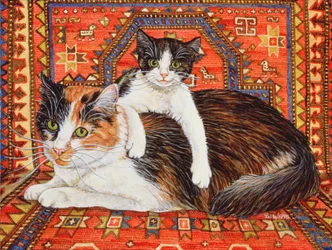 Kit-Cat-Carpet、1995（パネルにアクリル）