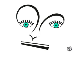 アルト記号の顔 - 音部記号とその他の楽譜を使って描かれた顔