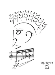 音楽剣闘士 - 楽譜を使って描かれた顔