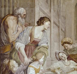 聖セシリアの物語聖セシリアの死」詳細（フレスコ画