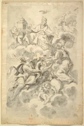 天井画のスケッチ: 凱旋教会