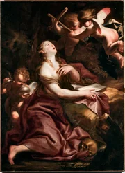 マグダラの聖マリア（Mary-Magdalene） ドメニコ・ピオラ（1627-1703）の絵画、Genes Musei di Strada Nuova (inv n PB 290)