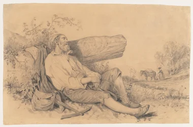 眠っているフィールドワーカー、1842年。