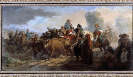 チャールズ 6 世 (1368-1422) の狂気。 アントワーヌ・ドミニク・マゴー（1817-1899）による絵画 キャンバスに油彩 cm 111x221 コレクション P.デュモン 必須の言及：コレクション財団はマルセイユのプロヴァンスに敬意を表します