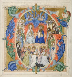 Gradual：The Court of Heaven、1371-77による最初のG [audeamus omnes]。