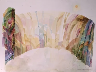 ブラジル、イグアス、滝、1992年頃（紙に水彩画）
