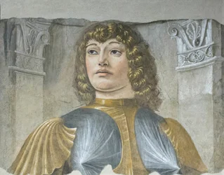 鎧を身につけた男、1487-89年頃（取り外しフレスコ画）