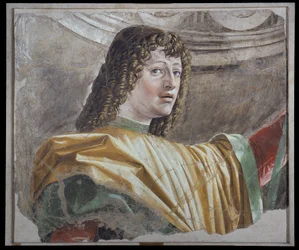 ハルバードを持つ男」1486年頃（キャンバスに運ばれた切り離し式フレスコ画