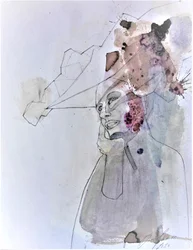 抽象的・物思いにふける肖像画