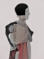 抽象的な女性の横顔