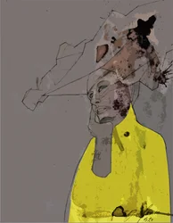 抽象的な黄色の肖像画