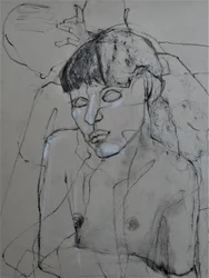 木炭画の裸体像