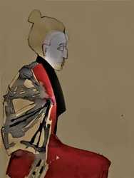 穏やかな雰囲気の着物の肖像画