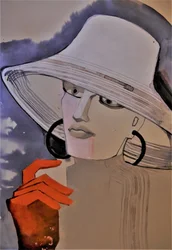 帽子をかぶったおしゃれな女性