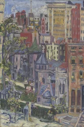 ニューヨーク：角を曲がった小さな教会、1920