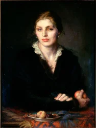 Lady with Fruit Gladys Holman Hunt、1917油彩、キャンバス