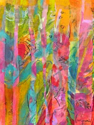 カラフルなストライプの抽象画