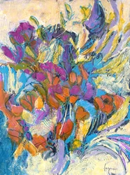 鮮やかな抽象的な花々