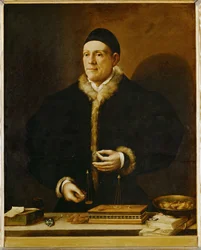 ヤコブ2世フッガー、「金持ち」と呼ばれ、皇帝カール5世の商人兼金貸し（キャンバスに描かれた絵）