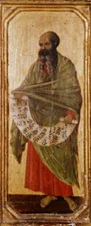 預言者マラキエ 木版デトレンペ Duccio di Buoninsegna (1255-1318/9) 1308-1311 Dim. 42,5x16 cm Siena, Museo del l 