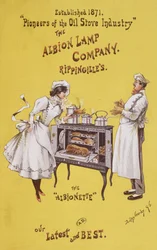 「アルビオンランプカンパニー」によって製造された「アルビオネット」オーブンの広告、1896