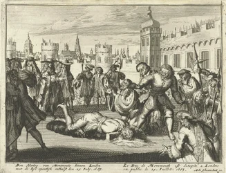 モンマス公の処刑、1685 年 7 月 15 日のエッチング。