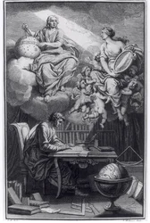 1738年にアムステルダムで出版されたヴォルテール（1694-1778）による、エレメンスデラフィロソフィードニュートンの口絵