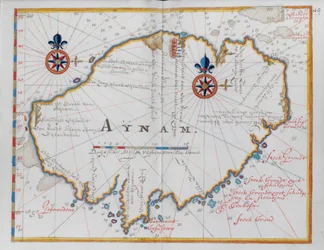 アイナム島の地図。