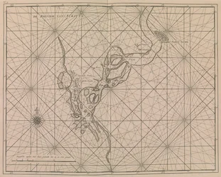 1726年頃、スラートへの川沿い（版画）