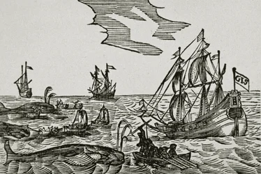捕鯨船（Jacob Segersz van der Bruggeの「Journael」より