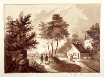 ブルックグリーンの眺め、ハマースミス、ロンドン、c1820