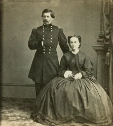 ジョージB.マクレラン少将とその妻、Anthony&39;s Stereoscopic Views、1861-65年発行
