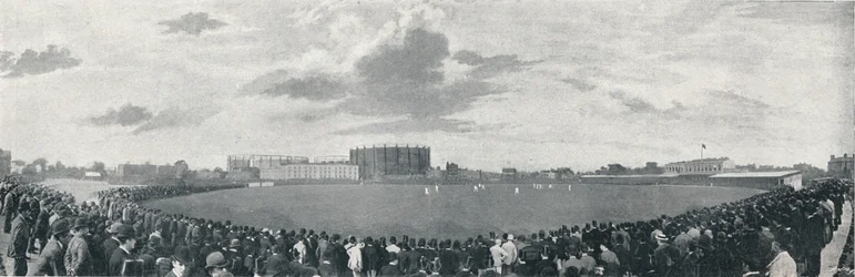 「ケニントン オーバルでのサリーとオーストラリア人のクリケット マーチ」、c1896